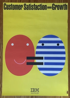 RARE Original IBM Asia Pacific Customer Satisfaction=Growth Poster Paul Rand? - Image 1 of 4