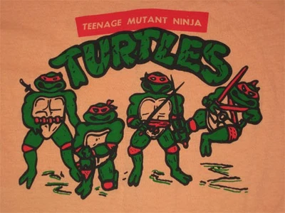 Camisa Bootleg Teenage Mutant Ninja Turtles Años 80 De Colección Etiqueta Stedman L TMNT Máscaras Rojas Foto 1 de 2