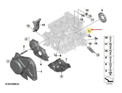 BMW X1 U11 Öldrucksensor 12618482216 NEU ORIGINAL - Image 1 of 2