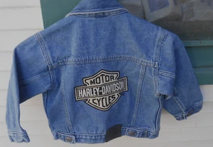KLASSISCHE KINDER 4-T HARLEY DAVIDSON DENIM KNOPFFLIEGENJACKE - Bild 1 von 5