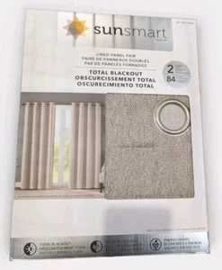 Sunsmart Total Blackout Curtains 2 Panels 52" X 84" Brown - Picture 1 of 3