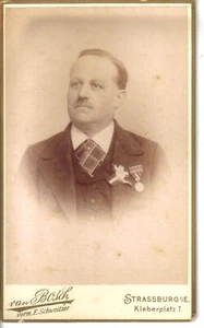 1. WK Portrait CDV Foto Orden Kriegsteilnehmer 1870 Veteran zivil SELTEN !!! - Bild 1 von 1