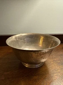 Antique Reproduction Paul Revere -Manchester Bowl Sterling Silver Engraved 135g - Picture 1 of 6