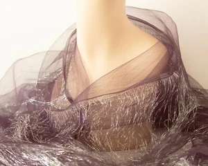 Silk Metallic Purple And Silver Scarf By Faliero Sarti  - Picture 1 of 6