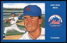 1969 Historic New York Mets Postcard Tug McGraw #21