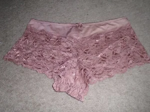 Pantias Prima Valentina Marrón Boyshort con Encaje Floral Medio Camino NUEVO CON ETIQUETAS 2X 9 - Imagen 1 de 1