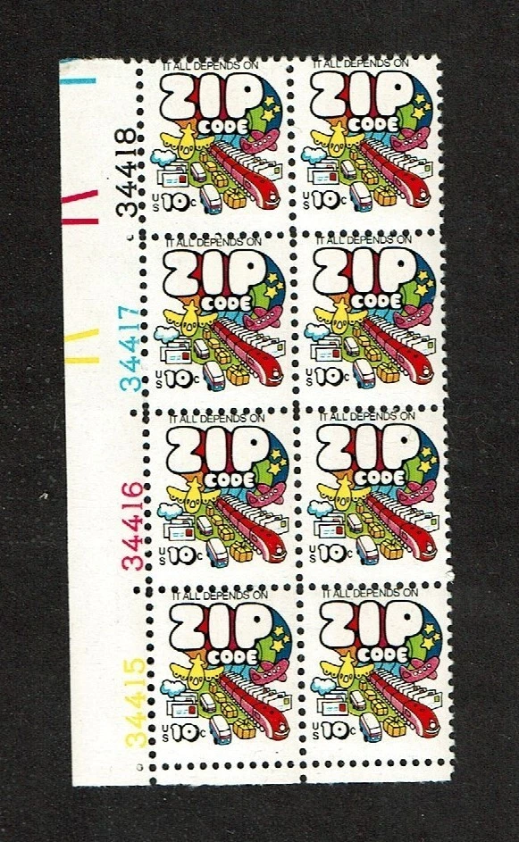 1973 U.S. COMMEM ZIP- Plt#Blk Strip of 8 Sc#1511 M/NH/OG^ - Image 1 of 1