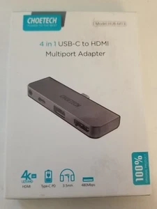 Choetech USB-C To HDMI 4 in 1 Hub 4K 60HZ PD 60W Audio HUB-M13 for iPad Pro - Picture 1 of 5
