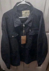 WenVen Men's Size 4XL Navy Blue Canvas Jacket Military Jacket Outwear New Tags - Picture 1 of 8