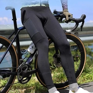 Men Fleece Biking Clothing Bike Riding Pants Tights Road Bike Mountain Trousers - Picture 1 of 21