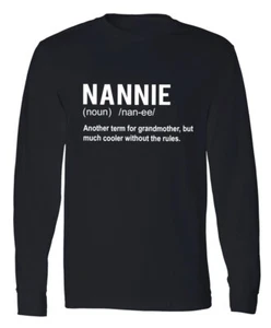 Nannie Definition Long Sleeve T-Shirt Grandmother Nana Grandma Mothers Day Gift - Picture 1 of 2