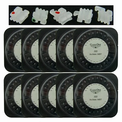10 Sets Brackets ortodoncia Orthodontic dental Cerámica MBT 022 Slot 345 Hook - Imagen 1 de 4