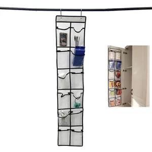 12 Pockets Hanging Door Shoe Organizer Storage Pocket Door Rear Closet with Hook - Picture 1 of 14