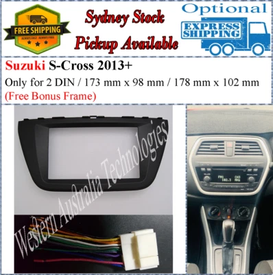 Harness + Fascia facia Fits Suzuki SX4 S Cross SCross 2013+ Double Two 2 DIN- - Imagem 1 de 3