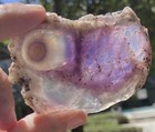 AMETHYST WITH AGATE ORB NATURAL FORMED ROCK ART BIRD FINE CRYSTAL SLAB 48 GRAMS
