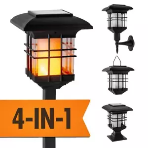 4 in 1 Solar LED Laterne Gartenlaterne Retro Gartenleuchte Solarleuchte außen - Bild 1 von 13