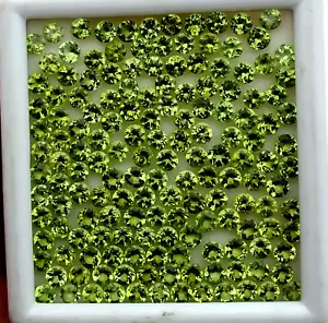 Natural Peridot Round Cut Loose Gemstone Lot 100 Pcs 4 MM 30 CT - Picture 1 of 5