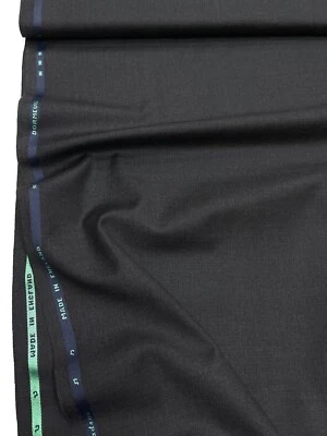 GREY Wool Suiting Fabric DORMEUIL AMADEUS Fine Twill Remnant 1.95 meter - Image 1 of 4