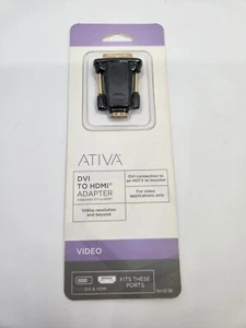 NIP Ativa® DVI to HDMI Adapter Black, 26909 New in Original Package - Picture 1 of 3