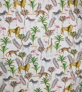 BOYS + ARROWS KALIMO SWIMSUIT FABRIC JUNGLE ANIMALS LEOPARDS LIONS ZEBRAS 56x1YD - Picture 1 of 5