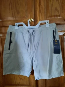 Nickel & Iron Mens Sz XL Relaxed Fit Gray Twill Shorts Elastic Waist  NWT - Picture 1 of 6