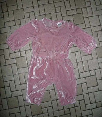 vtg velvet pink one piece with bow - Image 1 of 2