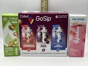 Cirkul Aromakartuschen GoSip Sorte 6er Pack 2x Strohhalm-WM Blk Kirschblau Raspel + - Bild 1 von 4