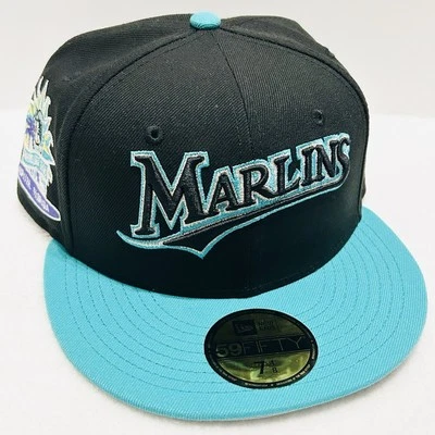Gorra New Era Florida Marlins Entrenamiento de Primavera 59FIFTY Ajustada 7 1/8 Negra MLB Foto 1 de 4