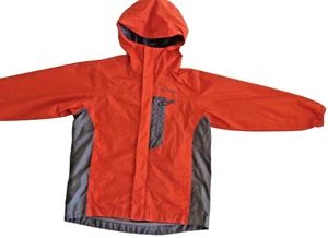 Columbia Jugend Jungen 8 wasserdichte Windbreaker Jacke dunkelorange/grau makellos - Bild 1 von 15