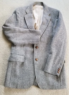 ABRIGO DEPORTIVO HARRIS TWEED PARA HOMBRE, STANLEY BLACKER PARA ED MICHTOM'S, HECHO EN EE. UU.  Foto 1 de 4