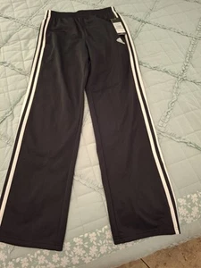 Adidas black athletic sweatpants size large L 14-16 New with tag - Picture 1 of 4