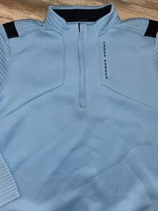 Under Armour Golf Cold Gear Quarter Zip Ribbed Pullover Herren XXL Hellblau - Bild 1 von 5
