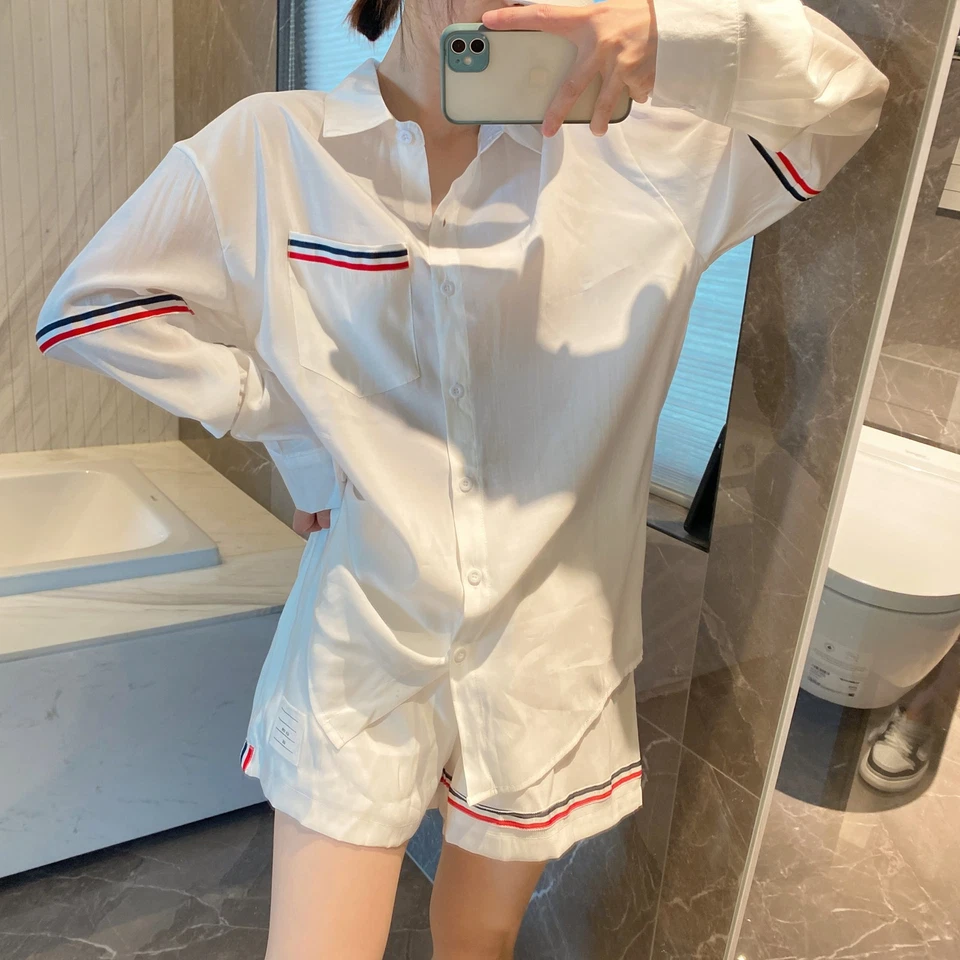 Thom Browne Hombres/Mujeres Cuello Redondo Conjunto de Barra Verano Nueva Camisa Foto 1 de 4