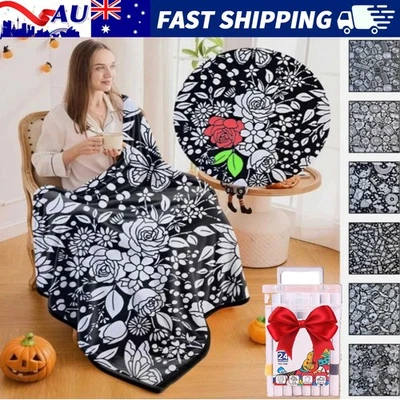 DIY Coloring Blanket,Color Your Own Blankets,Customizable Blanket You Can Color - image 1 of 4