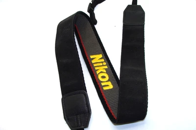 Nikon - 1,5" de ancho gris/negro/rojo - algodón - correa de cámara clásica - vintage Foto 1 de 4