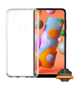 For Samsung Galaxy A11 Phone Case Slim Hybrid TPU Rubber Silicone Clear Cover - Picture 1 of 6