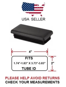 2X 4 TAPA DE TUBO RECTANGULAR 2"" X 4"" - CANTIDAD 2 - Imagen 1 de 1
