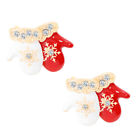 2 Pcs Xmas Party Cosume Props Christmas Brooch Badges Sweater