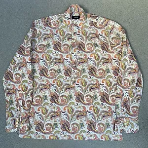 PHIX Hemd Herren XL Extra Large Weiß Paisley Langarm Knopfleiste Baumwolle - Bild 1 von 15