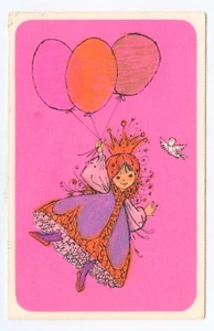 Child Balloons Comic Art Pink Postcard - Picture 1 of 2