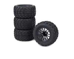 Set di 4 ruote per Traxxas Rustler 4x4 VXL cerchio oscurato con pneumatici 1/10 12 mm - Foto 1 di 4