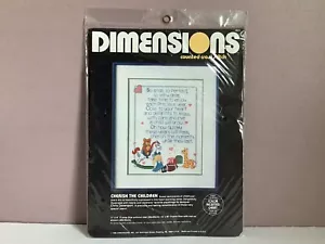 Dimensiones CHERISH THE CHILDREN Punto de Cruz Contado Nuevo 3603 Dimensiones 1986 - Imagen 1 de 6
