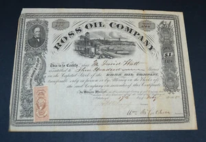 Ross Oil Company 1865 stock certificate – petroleum Venango Pennsylvania - Picture 1 of 2
