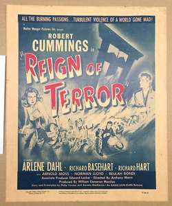 Tarjeta de vestíbulo de película original REIGN OF TERROR 1948 14x17 Film Noir Arlene Dahl - Imagen 1 de 2