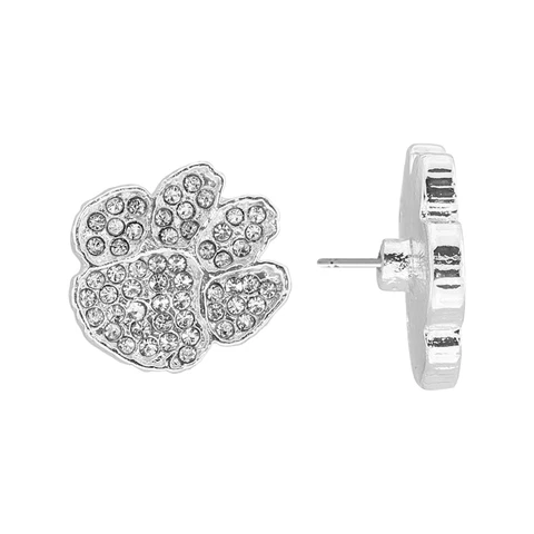 4095 Clemson Evermore Crystal Stud Logo Earrings Cover