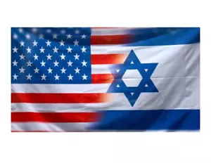 Bandiera USA Israele 4x 6 piedi, poliestere con occhielli in metallo, ISRAELE USA SOLIDARIETÀ - Foto 1 di 4