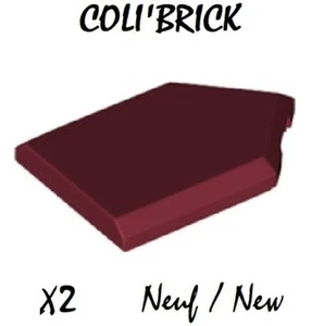 Lego 22385 - 2x Tile modified 2x3 pentagonal - Rouge F. / Dark Red - NEW - Foto 1 di 1