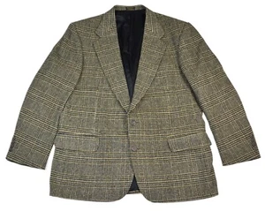 ROBERT STOCK uomo marrone nero capelli di cammello MORBIDO cappotto sportivo tuta giacca blazer 44 R - Foto 1 di 14