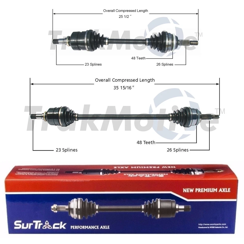 Juego de 2 ejes delanteros SurTrack CV para Toyota Pontiac Vibe tracción delantera automática Foto 1 de 1