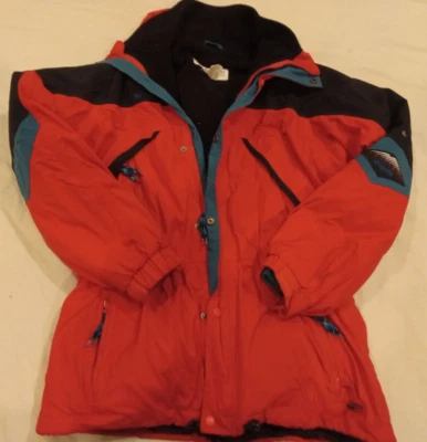Columbia OmniTech Ski Snow Full-Length 3-in-1 Jacket L Medium Fleece Y2K Red VTG - Image 1 of 4